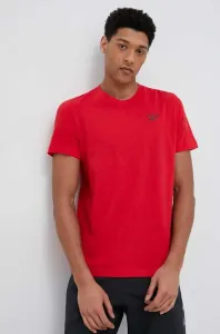 Bavlnené tričko Reebok červená farba, jednofarebné