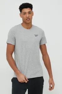Bavlnené tričko Reebok IDENTITY šedá farba, melanžové, HS7114.100064838