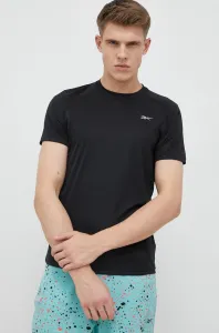 Bežecké tričko Reebok čierna farba, jednofarebné