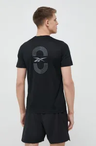 Bežecké tričko Reebok čierna farba, s potlačou