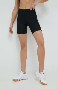 Šortky na jogu Reebok dámske, čierna farba, jednofarebné, vysoký pás #5166078