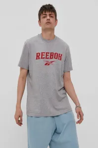 Tričko Reebok Classic GU8419 pánske, šedá farba, s potlačou