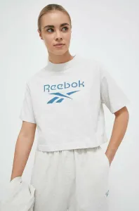 Bavlnené tričko Reebok Classic AE Big Logo Crop IC8094-CHAMEL, béžová farba #8722225