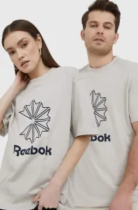 Bavlnené tričko Reebok Classic HD4016 šedá farba, s potlačou
