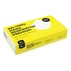 REHABIQ Premium české nano respirátory s účinnosťou 12 hodín 5 kusov