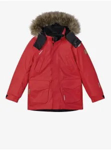 Červená detská zimná bunda s kapucňou Reima #693733