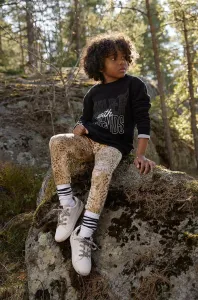 Detská bavlnená mikina Reima čierna farba, s potlačou