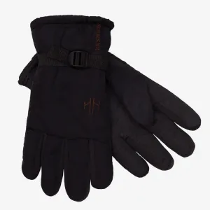 Čierne zateplené pánske rukavice s reguláciou zápästia - doplnky