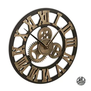 Nástenné hodiny s ozubenými kolieskami RD7636, 40 cm, zlatá