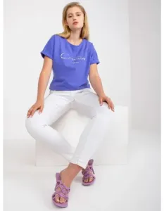 Dámske bavlnené plus size tričko s krátkym rukávom DERICA fialové