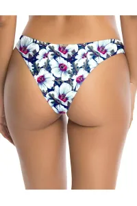 Modro-biele kvetované plavkové nohavičky brazílskeho strihu Cheeky Brazilian Cut Bikini Hibiscus #7003232