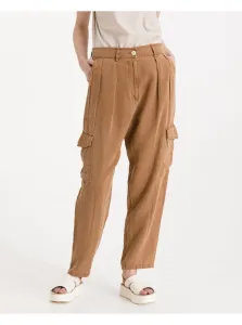 Nohavice pre ženy Replay - hnedá #1063641