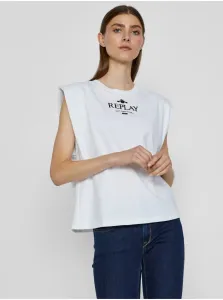 White women's T-shirt with Replay print - Women #1063206