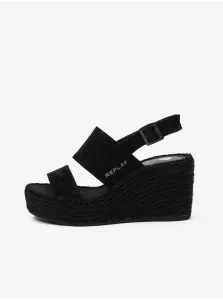 Black Gusset Sandals in Suede Replay - Women #637570