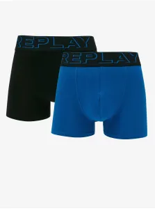 Sada dvoch pánskych boxeriek v čiernej a modrej farbe Replay #6424251