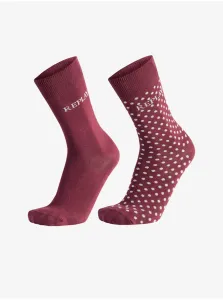 Sada dvoch párov ponožiek vo vínovej farbe Replay #6313756