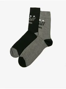 Súprava dvoch párov pánskych ponožiek v šedej a čiernej farbe Replay #6424201