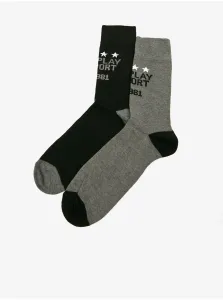 Súprava dvoch párov pánskych ponožiek v šedej a čiernej farbe Replay #6424200
