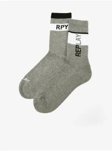 Súprava dvoch šedých pánskych ponožiek Replay
