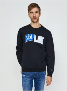 Black men's sweatshirt with Replay inscription - Men's #1063197