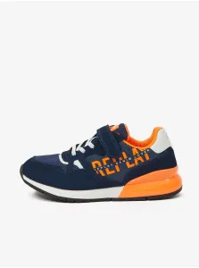 Orange-blue children's sneakers with suede details Replay - Girls