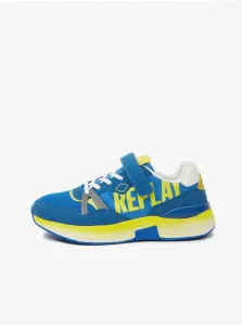 Yellow-blue children's sneakers with suede details Replay - Girls #637095