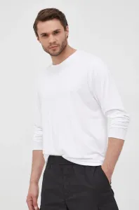 Tričko s dlhým rukávom Resteröds pánske, biela farba, jednofarebné #4587148