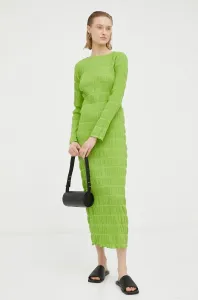 Šaty Résumé zelená farba, maxi, rovný strih