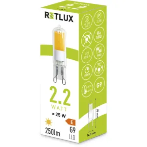 Žárovka LED G9 2,2W bílá teplá RETLUX RLL 455