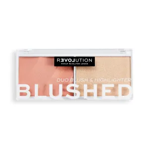 Revolution Relove Colour Play Blushed Duo Blush & Highlighter 5,8 g kontúrovacia paletky pre ženy Sweet