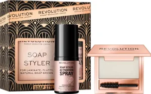 Makeup Revolution London Soap Styler+ Duo darčeková kazeta mydlo na obočie Soap Styler 5 g + sprej na obočie Soap Styler Brow Activation Spray 50 ml W
