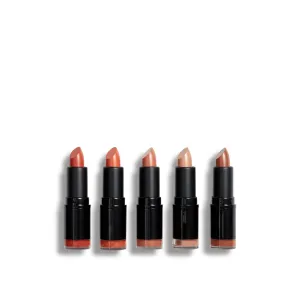 Revolution PRO Lipstick Collection saténový rúž darčeková sada odtieň Burnt Nudes 5x3,2 g