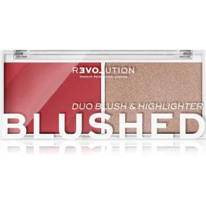 Revolution Relove Colour Play Blushed Duo Blush & Highlighter 5,8 g kontúrovacia paletky pre ženy Cute