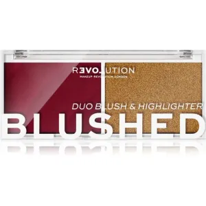 Revolution Relove Colour Play Blushed Duo Blush & Highlighter 5,8 g kontúrovacia paletky pre ženy Wishful