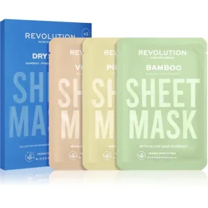 Revolution Skincare Biodegradable Dry Skin sada plátenných masiek pre dehydratovanú suchú pleť 3 ks