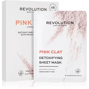 Revolution Skincare Pink Clay sada plátenných masiek s detoxikačným účinkom 5 ks