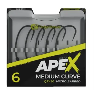 Ridgemonkey háčik ape-x medium curve barbed 10 ks - veľkosť 4