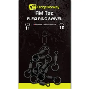 Ridgemonkey obratlík rm-tec flexi ring swivel 10 ks - veľkosť 11