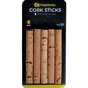 Ridgemonkey korkové tyčinky combi bait drill spare cork sticks - 6 mm
