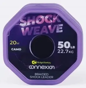 Ridgemonkey šnúra connexion shock weave braided shock leader 20 m 50 lb