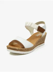 Sandále pre ženy Rieker - biela, hnedá