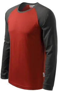 Pánske tričko s dlhým rukávom, kontrastné, marlboro červená, 4XL