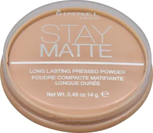 Rimmel London Stay Matte Long Lasting Pressed Powder 002 Pink Blossom púder so zmatňujúcim účinkom 14 g