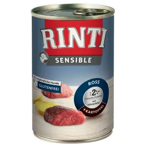 Výhodné balenie RINTI Sensible 24 x 400 g - konské,  kuracia pečeň a zemiaky