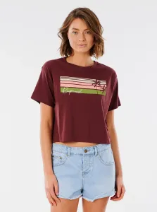 Burgundy T-shirt with print Rip Curl - Women #782691