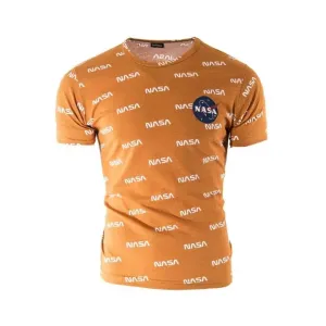 Oranžové pánske tričko s potlačou NASA