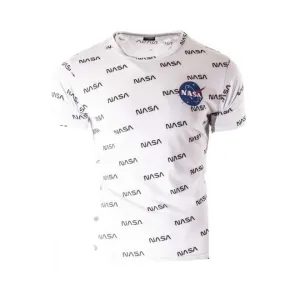 Pánske biele tričko s potlačou NASA