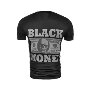 Pánske módne tričko s potlačou v čiernej farbe #7268315