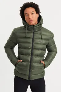 River Club Pánsky khaki hrubý vodný a vetruodolný zimný kabát s kapucňou #8019789