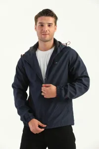 River Club Men's Navy Blue Inner Lined, Waterproof Hooded Coat with Pocket